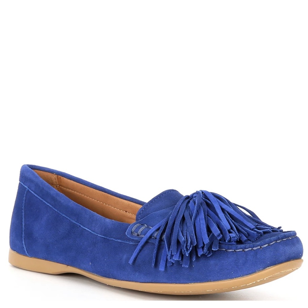 Flag Ltd. Nicole suede fringe loafers.